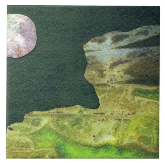 低軌道エイリアン世界のSFピンクののまわりに月 タイル (正面)