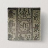 低速のローマの別荘からのモザイク模様の歩道 缶バッジ (正面)