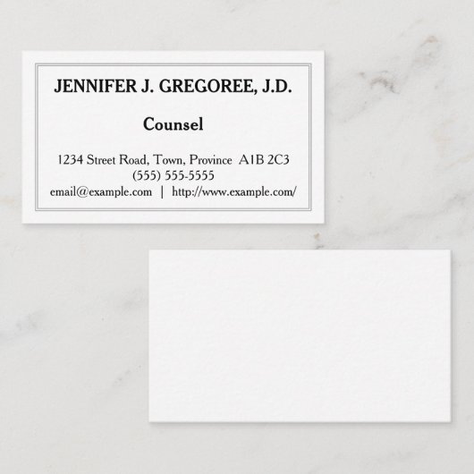 低鍵および伝統的弁護士の名刺 名刺 (正面/裏面)