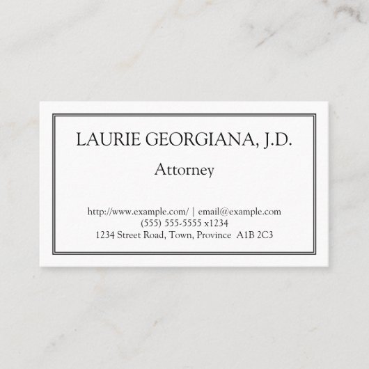 低鍵および普通弁護士名刺 名刺 (正面)