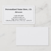 低鍵でクリーンなアドボケータビジネスカード 名刺 (正面/裏面)