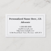 低鍵でクリーンなアドボケータビジネスカード 名刺 (正面)