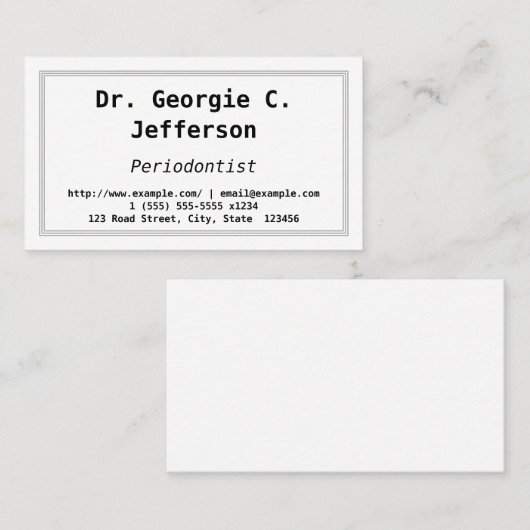 低鍵で歯周病患者の名刺 名刺 (正面/裏面)