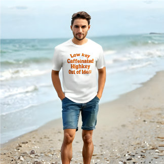 低鍵カフェイン入り、高鍵アイディアアウト – Tシャツ