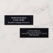 低鍵スペインの言語インストラクター名刺 スキニー名刺 (正面/裏面)