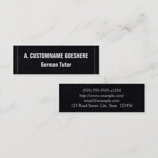 低鍵ドイツの家庭教師の名刺 スキニー名刺 (正面/裏面)