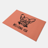 低鍵ロックスターフレンチウフランスのブルドッグ形式 ドアマット (アングル)