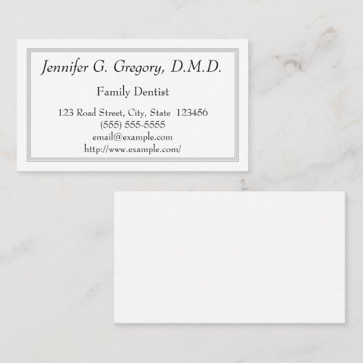 低鍵家族歯科医の名刺 名刺 (正面/裏面)