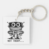 低電力ロボット – 今日は… キーホルダー (裏面)