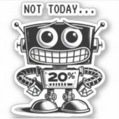 低電力ロボット – 今日は… シール (正面)