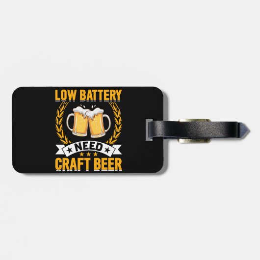 低電池はクラフトビールを必要とする ラゲッジタグ (裏面横)