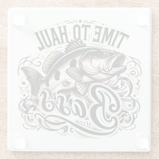 低音おもしろいの到達時間魚釣り ガラスコースター (裏面)