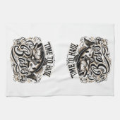 低音おもしろいの到達時間魚釣り キッチンタオル (横)