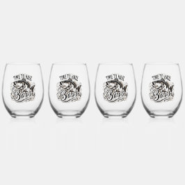 低音おもしろいの到達時間魚釣り ステムなしワイングラス