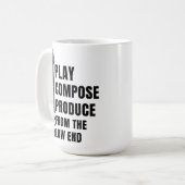 低音から創り出す PLAY, COMPOSE, PRODUCE コーヒーマグカップ (正面左)