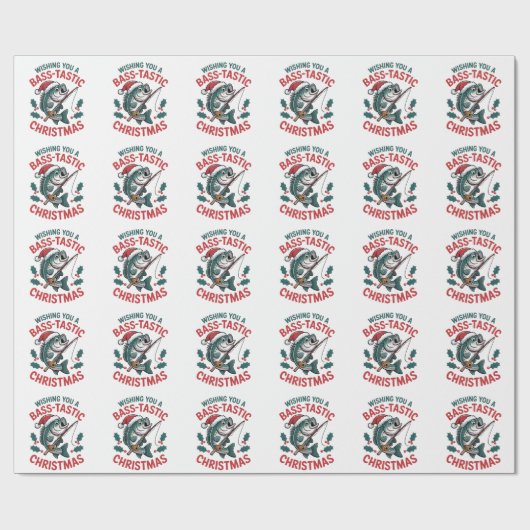 低音なクリスマス魚釣りフィッシャー ラッピングペーパー (フラット)