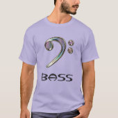 低音のティーの~の虹のヘ音記号音楽ティー Tシャツ (正面)