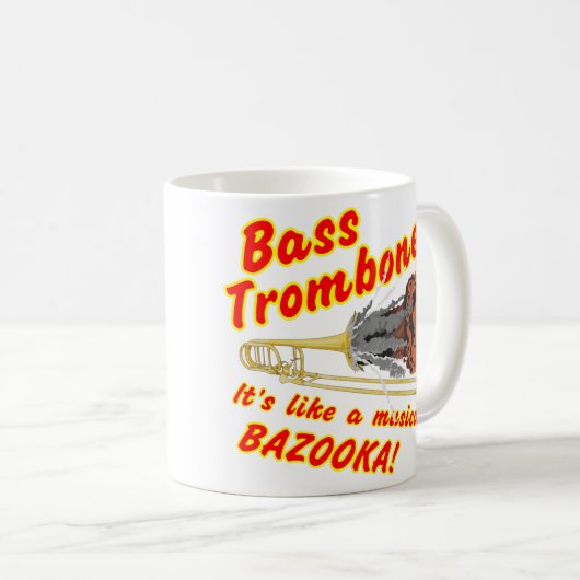 低音のトロンボーンのミュージカルのバズーカ コーヒーマグカップ (正面右)
