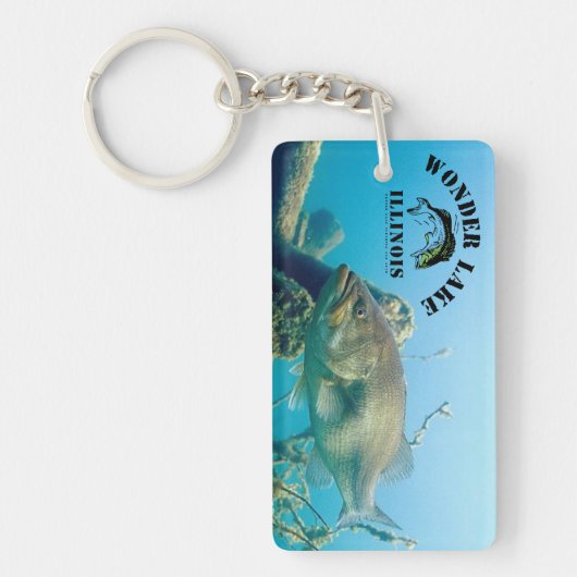 低音の長方形(両面の) Keychain キーホルダー (正面)