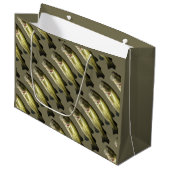 低音の魚の人の大きいギフトバッグ ラージペーパーバッグ (正面アングル)