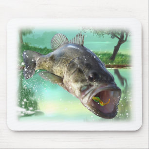 低音の魚の緑 マウスパッド