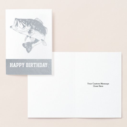 低音の魚釣りのハッピーバースデーの人のカスタムな魚 箔カード (ディスプレー)