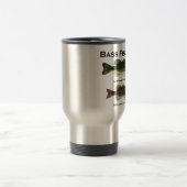 低音の魚釣りのロゴ(- smallmouth大口) トラベルマグ (中央)