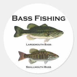 低音の魚釣りのロゴ(- smallmouth大口) ラウンドシール
