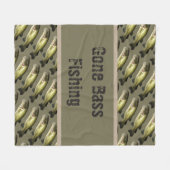 低音の魚釣りの人の中型のフリースブランケット フリースブランケット (正面(横))