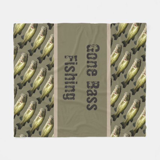 低音の魚釣りの人の中型のフリースブランケット フリースブランケット (正面(横))