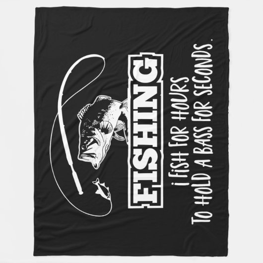 低音の魚釣りの引用文のおもしろいな趣味は時間を遊ばします フリースブランケット (正面)