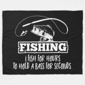 低音の魚釣りの引用文のおもしろいな趣味は時間を遊ばします フリースブランケット (正面(横))