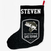 低音の魚釣りの引用文の人の趣味のスポーツ ラージクリスマスストッキング (裏面)