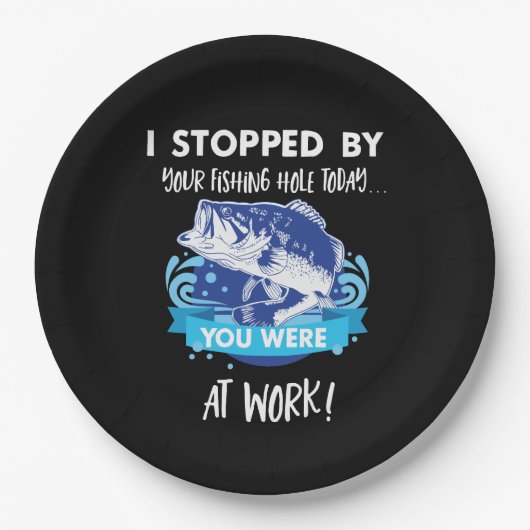 低音の魚釣りパーティーの誕生日の退職の魚揚げ物 ペーパープレート (正面)