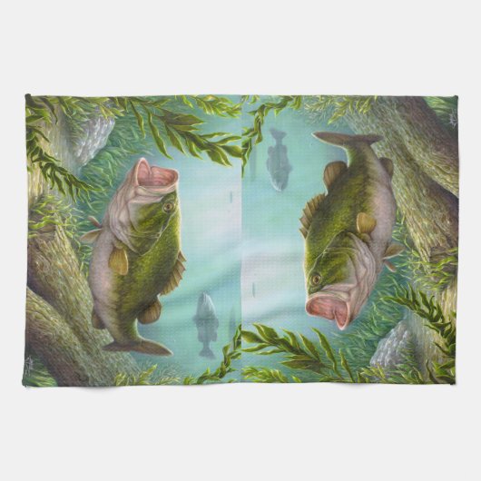 低音の魚 キッチンタオル (横)