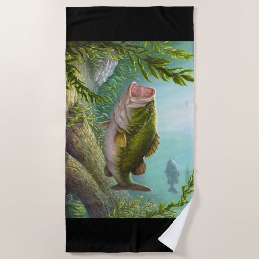 低音の魚 ビーチタオル (正面)