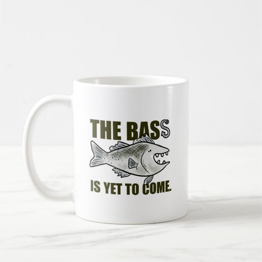 低音はまだ来魚釣り無し コーヒーマグカップ (左)