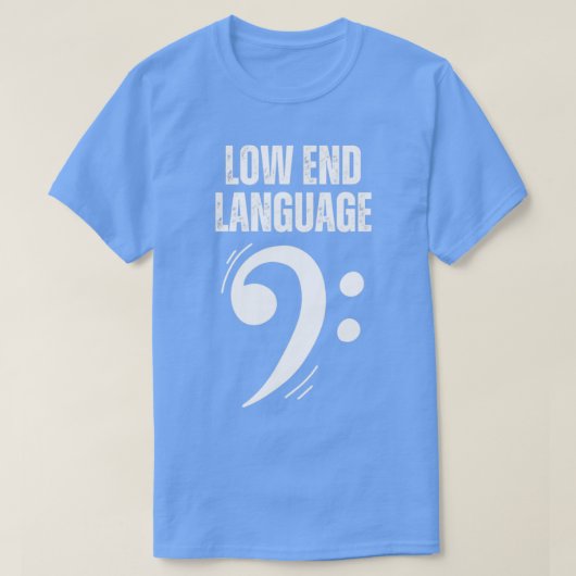 低音クレフ、 音符記号ローエンド言語 Tシャツ (デザイン正面)