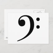 低音クレフ、 音符記号音楽シンボル ポストカード (正面/裏面)