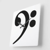 低音クレフ、 音符記号 スクエア壁時計 (傾斜)