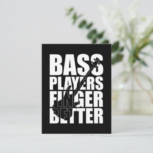低音プレーヤーの指が良い サンキューカード (スタンド正面)