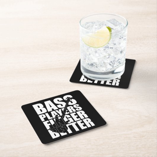 低音プレーヤーの指が良い スクエアペーパーコースター (インサイチュ)