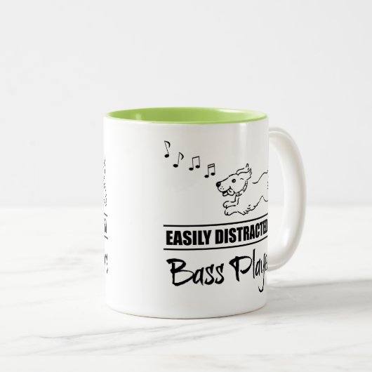 低音ランニング選手に気を取られやすいの犬 ツートーンマグカップ (正面右)