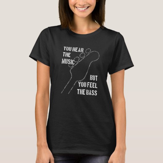 低音好きなベーシストのためのベースギターTシャツ より深い低音を感じる Tシャツ (正面)