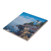 低音港の灯台の朝日曜日 タイル (側面)