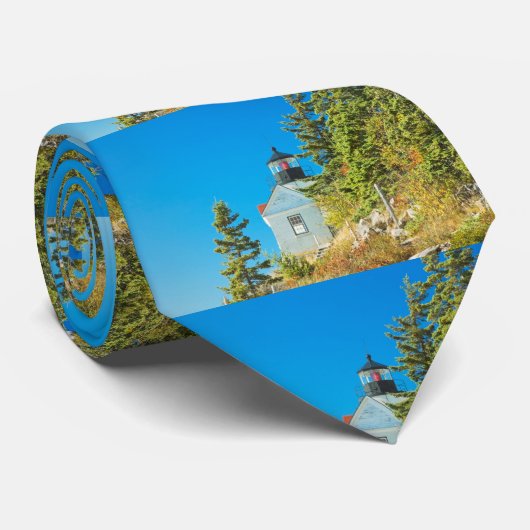 低音港の灯台山の無人島メイン ネクタイ (ロール)