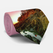 低音港の灯台日没のタイ ネクタイ (ロール)