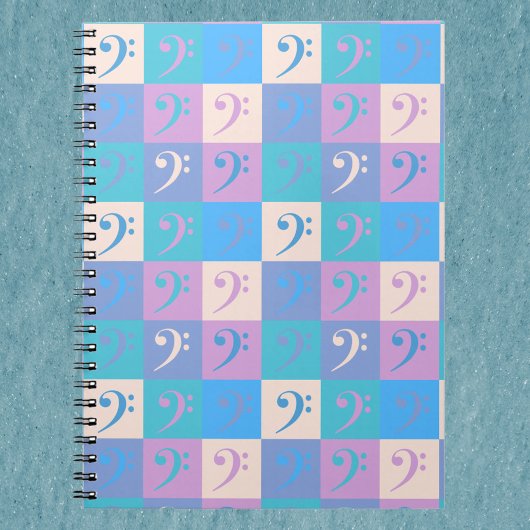 低音部記号のパステル柄 ノートブック