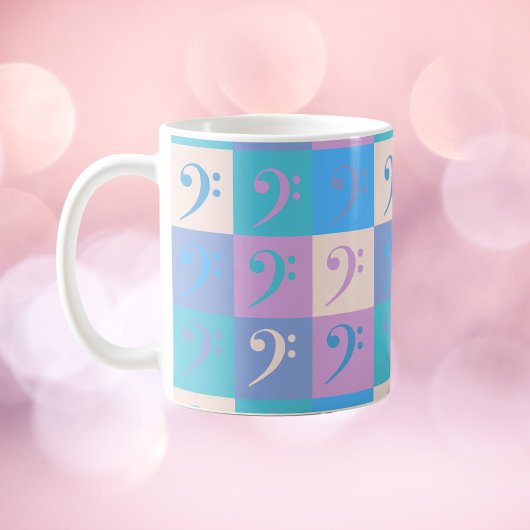 低音部記号のパターン 音楽 パステルカラー コーヒーマグカップ