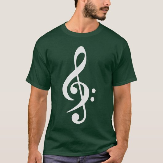 低音部+高音部記号 音楽好きの友達へ レトロ Tシャツ (正面)